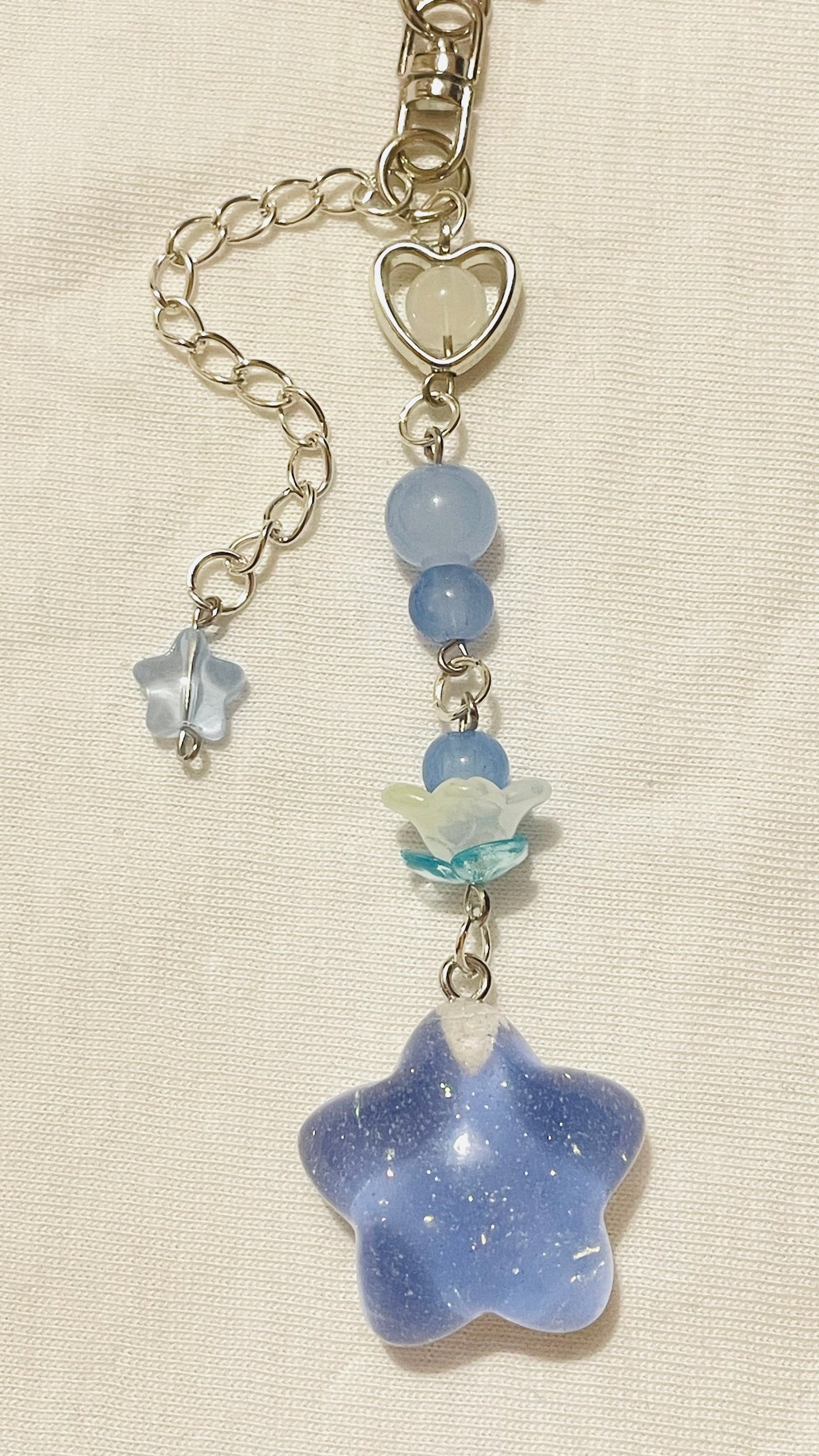 Chunky Blue Star Keychain