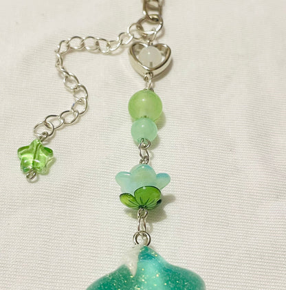 Chunky Green Star Keychain