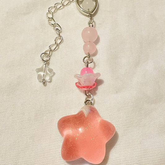 Chunky Pink Star Keychain