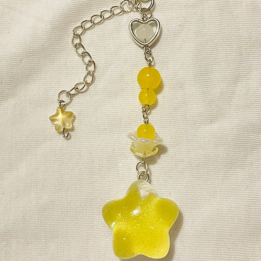 Chunky Yellow Star Keychain