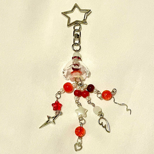 Red Jellyfish Keychain