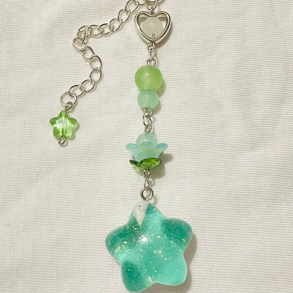 Chunky Green Star Keychain