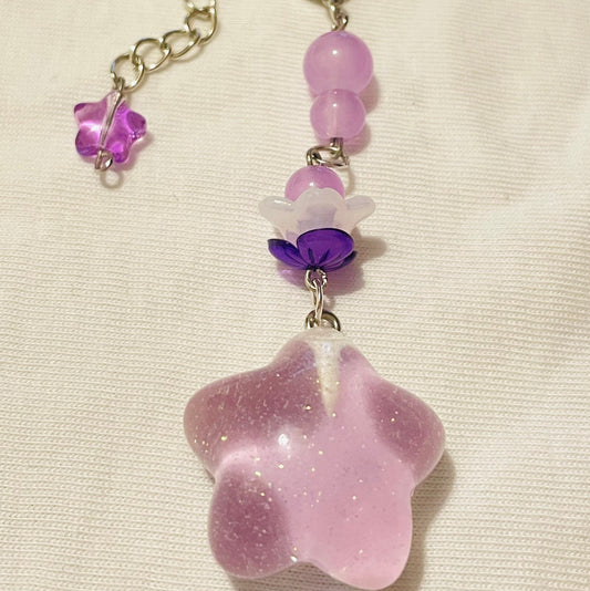 Chunky Purple Star Keychain