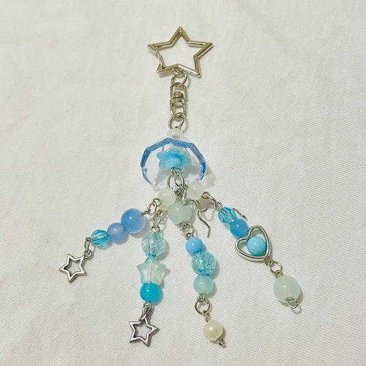 Blue Cluttered Jellyfish Keychain