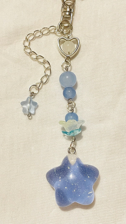 Chunky Blue Star Keychain
