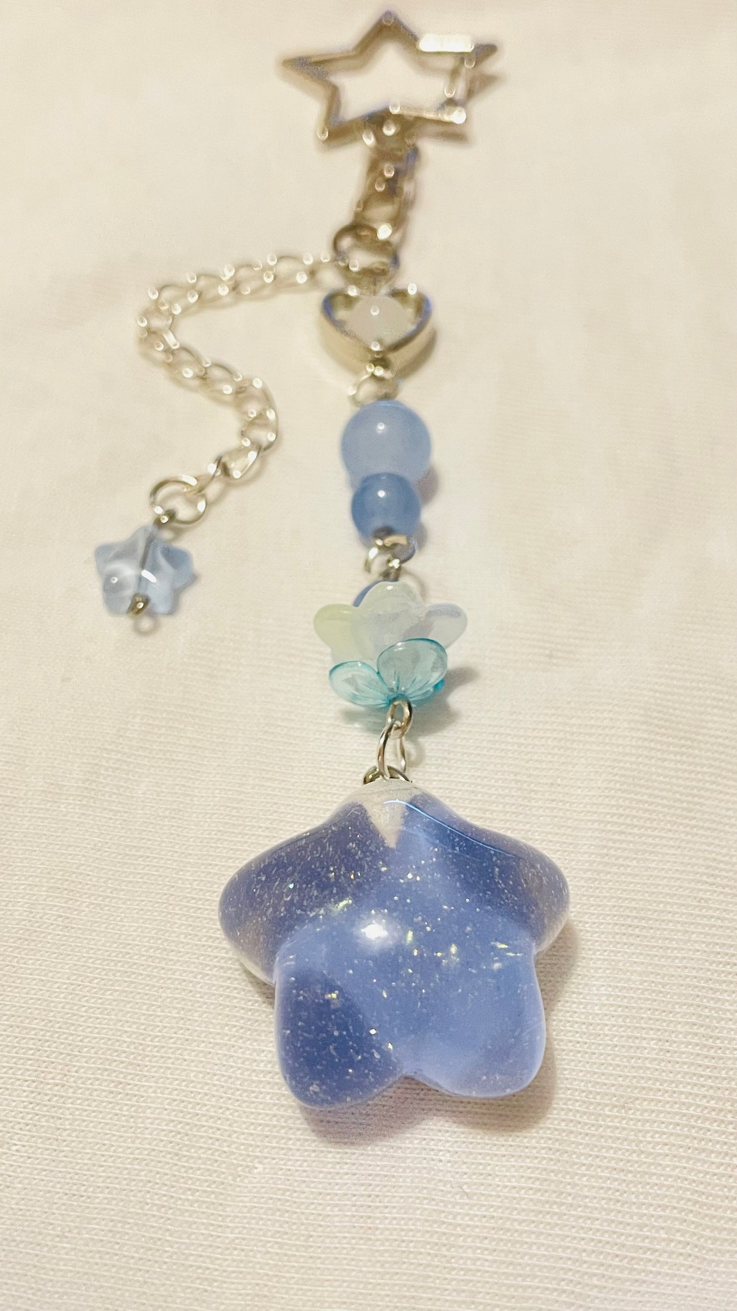Chunky Blue Star Keychain